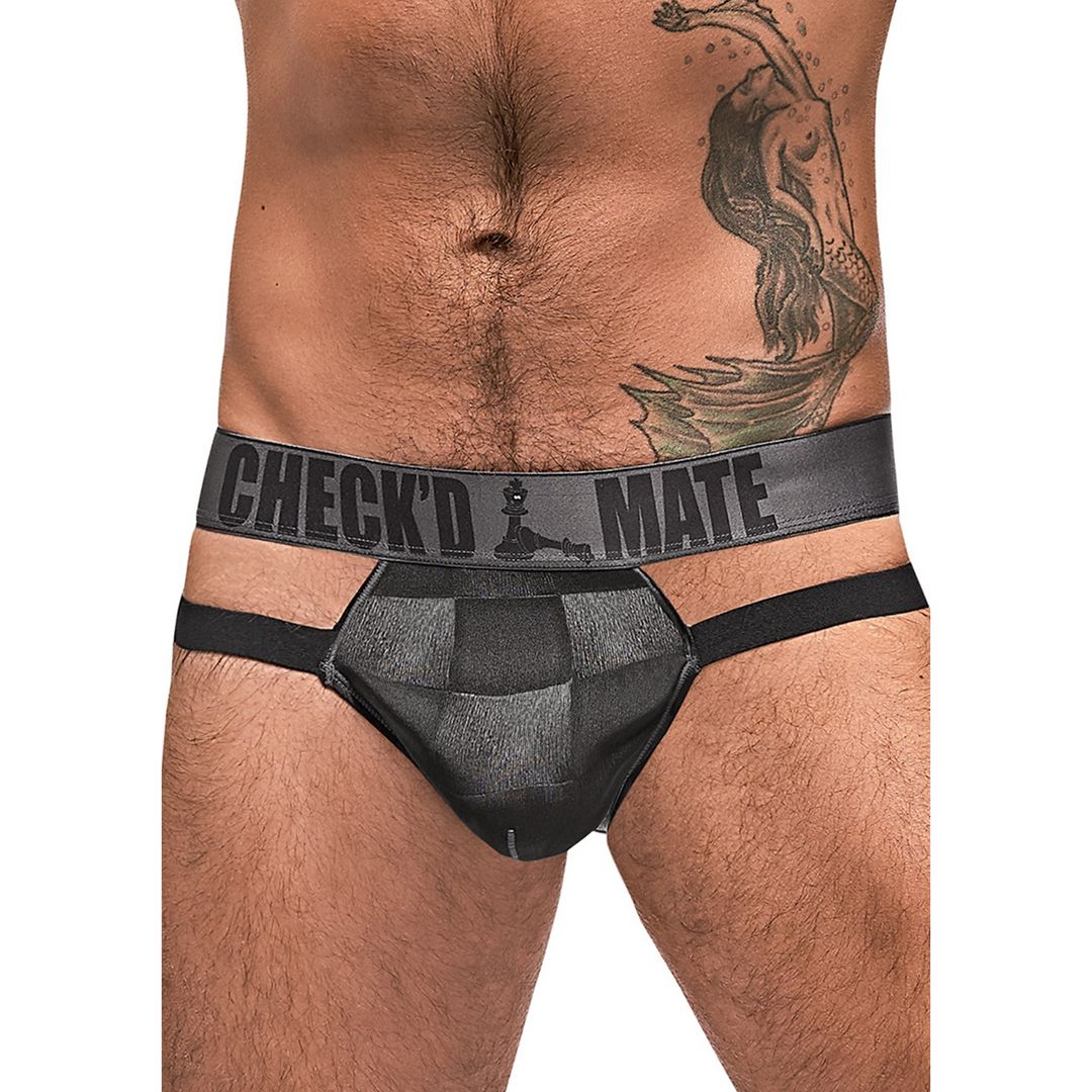 Male Power Checked Mate Jockstrap Cut-Out - L/XL