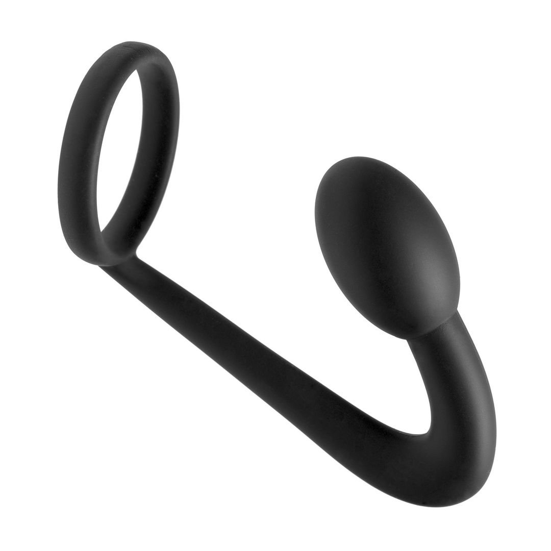 XR Brands Explorer - Cockring de silicona con plug prostático