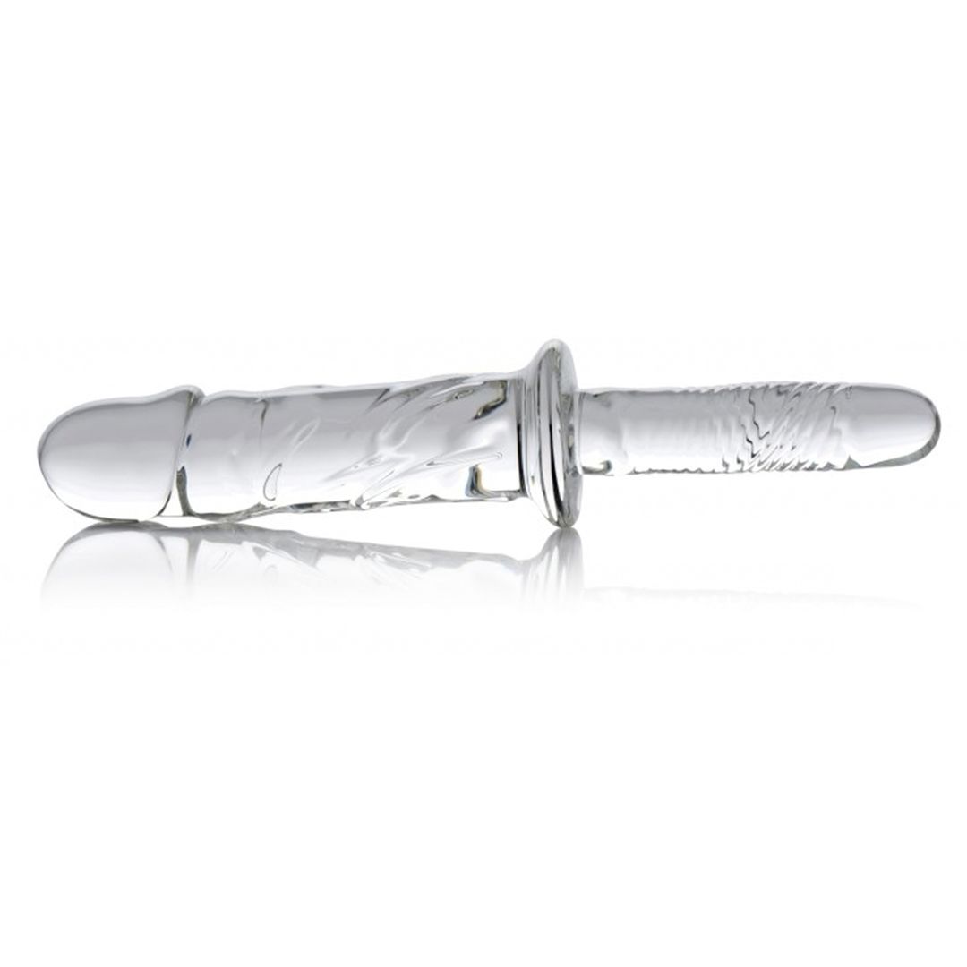XR Brands Brutus - Dildo de cristal con empuje