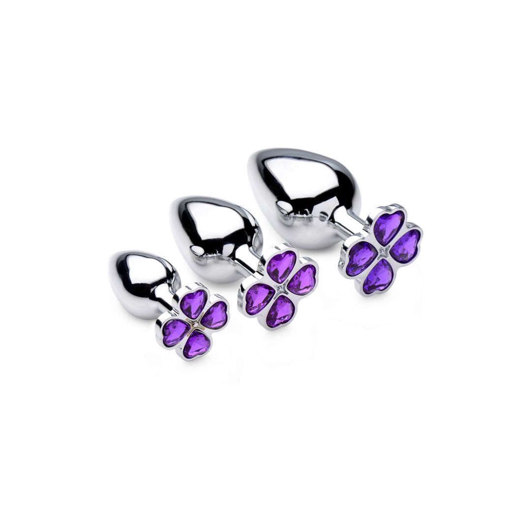 XR Brands Violet Flower - Set de plugs anales - 3 piezas