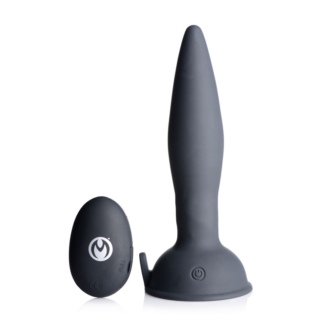 XR Brands Turbo Ass-Spinner - Plug anal de silicona con mando a distancia