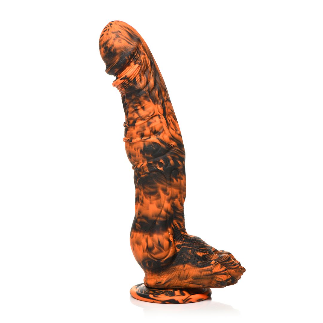 XR Brands Sabretooth - Dildo de silicona - Naranja/Negro