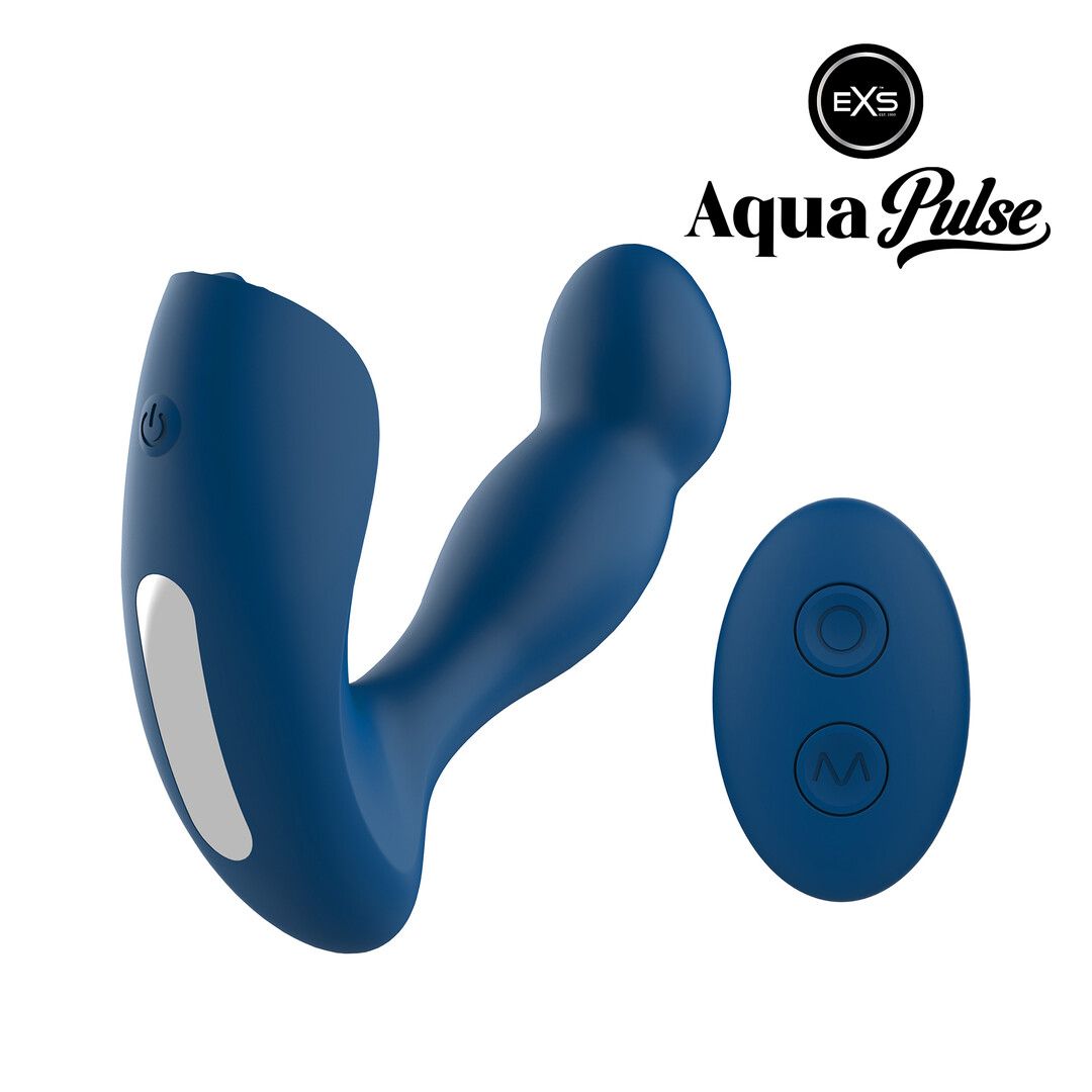 EXS AquaPulse - Triton Pro - Masajeador de próstata con mando a distancia - Azul