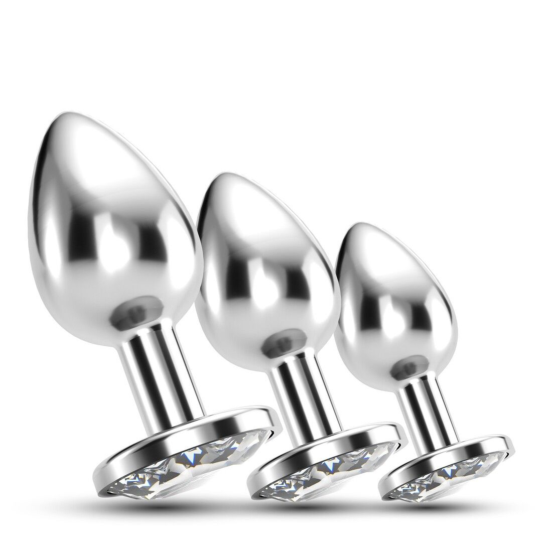 Crushious Bijou Anal Train Trio - Transparente, Plata