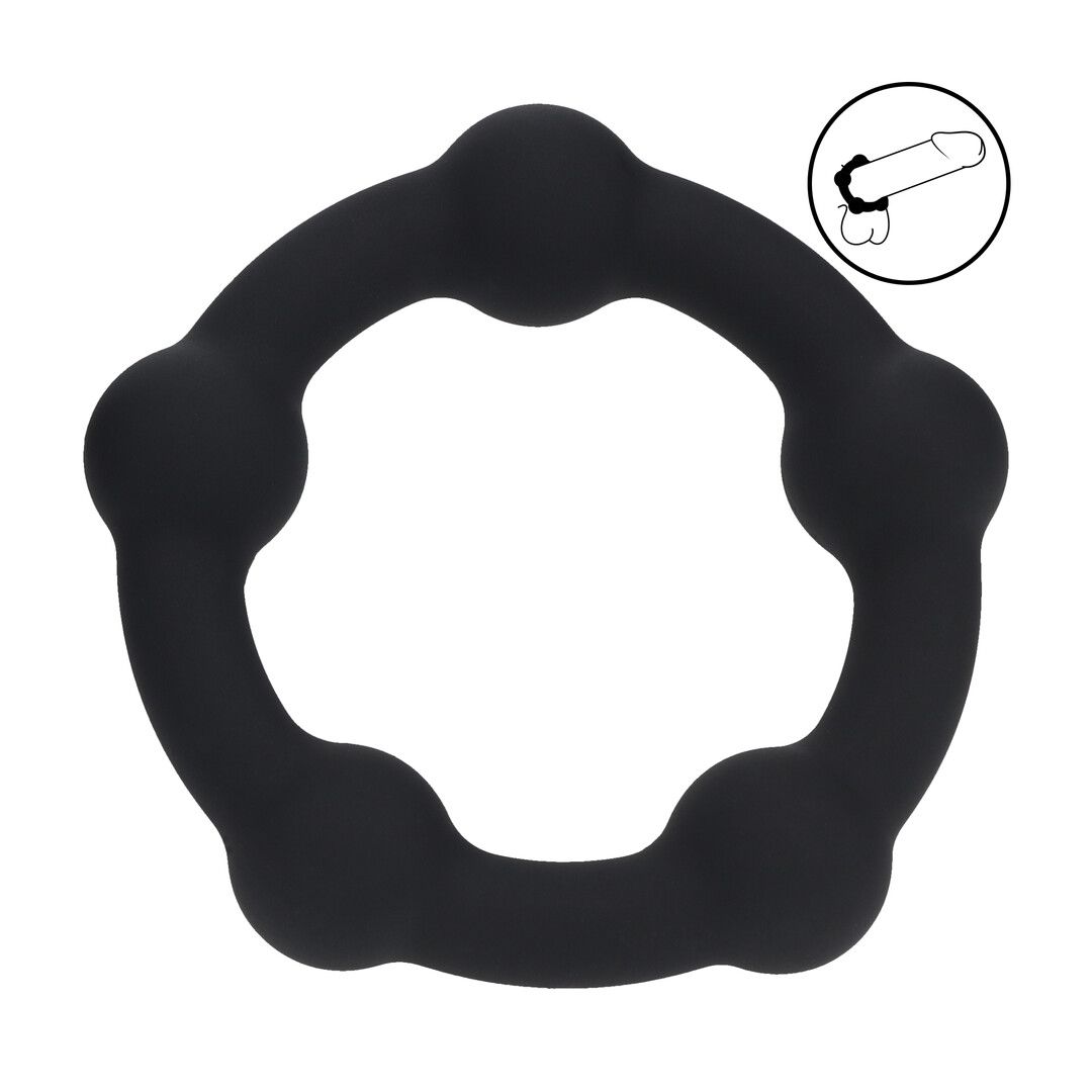 Levelz Cockring de silicona con bolitas - S - 30mm - Negro