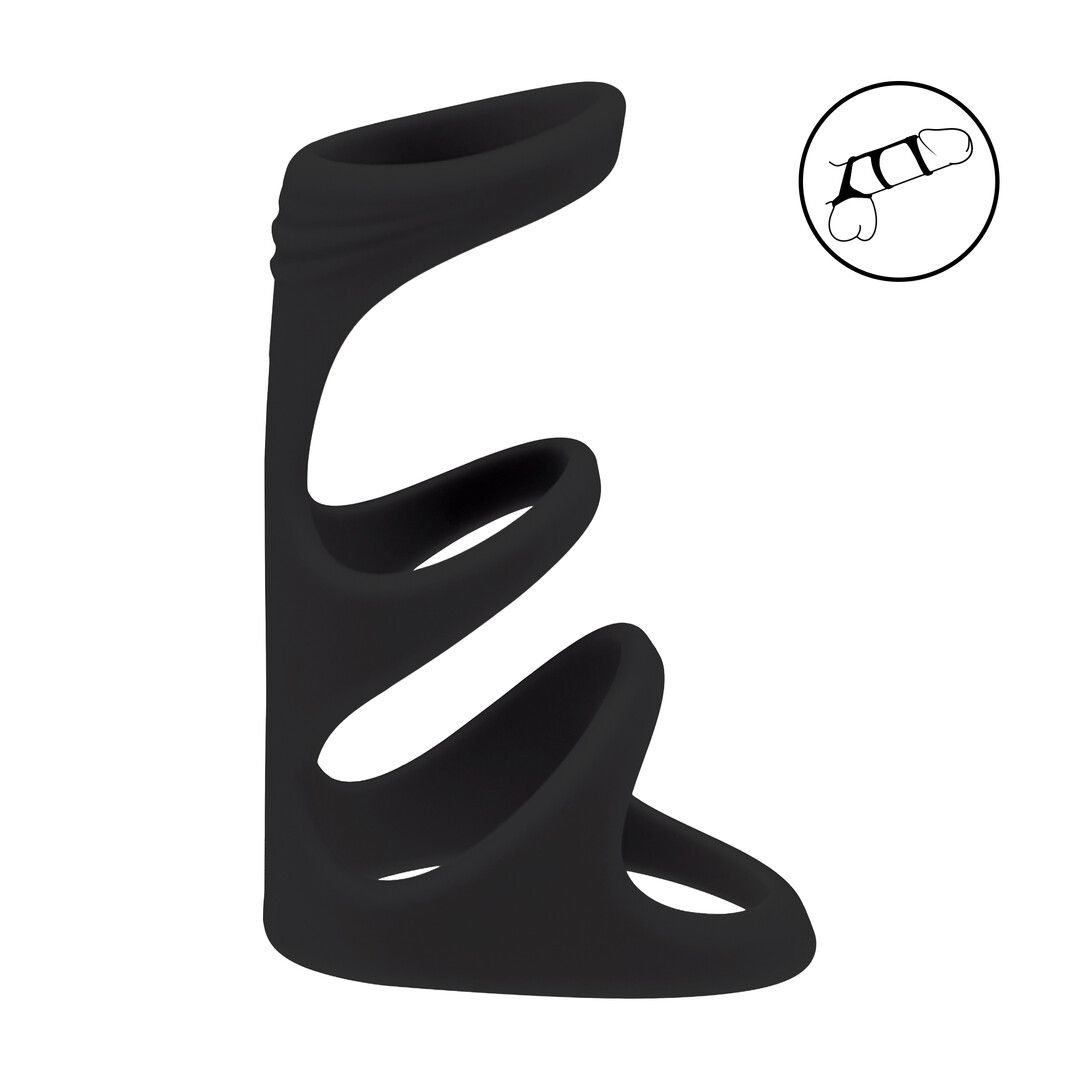 Levelz 3 Loop - Cockring de silicona - Negro