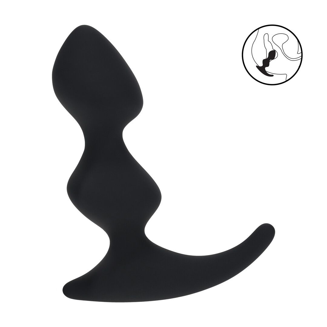 Levelz Full Double Ripple Masajeador de próstata de silicona - Negro