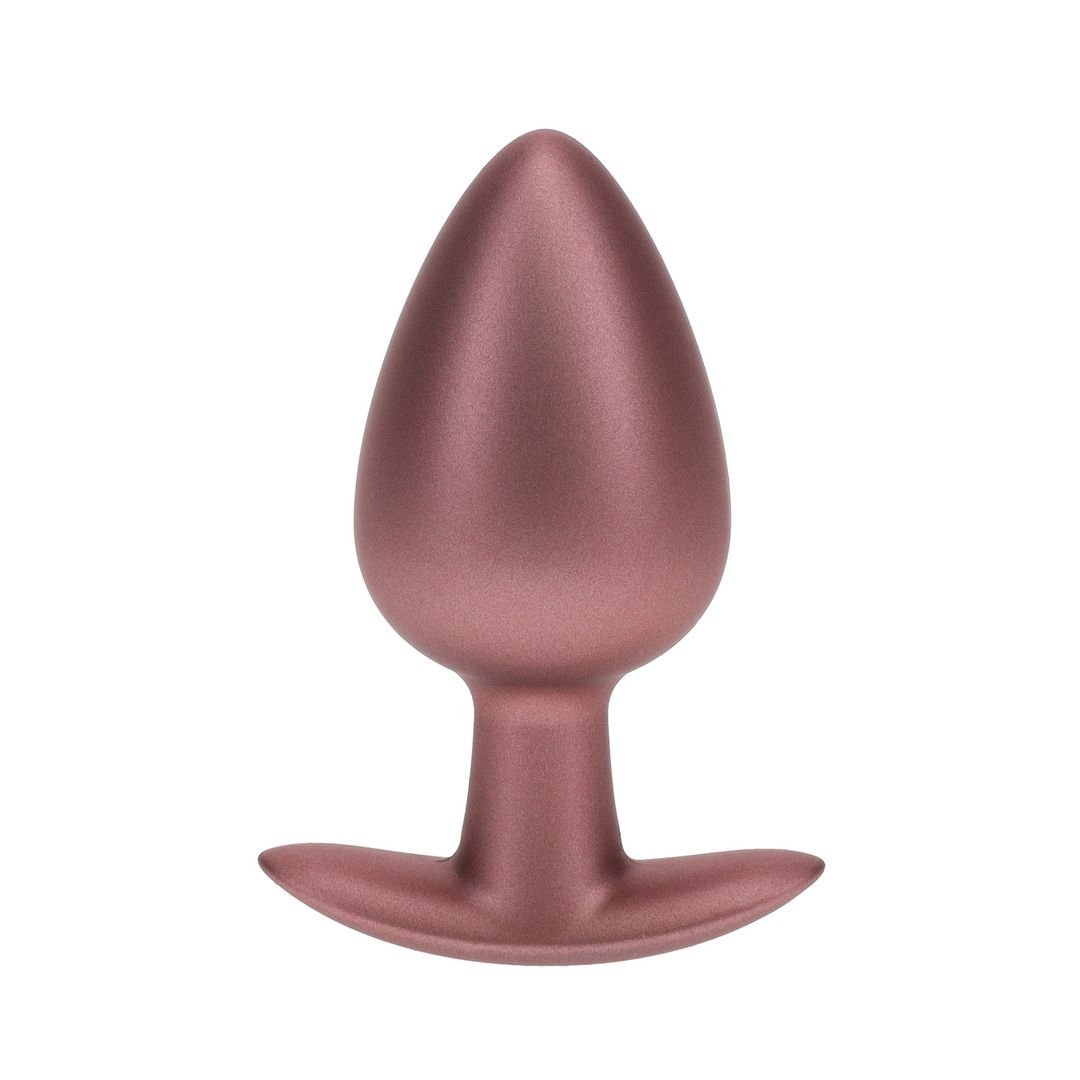 Ouch! Plug anal de silicona liso - Grande - 8,9 cm - Oro rosa