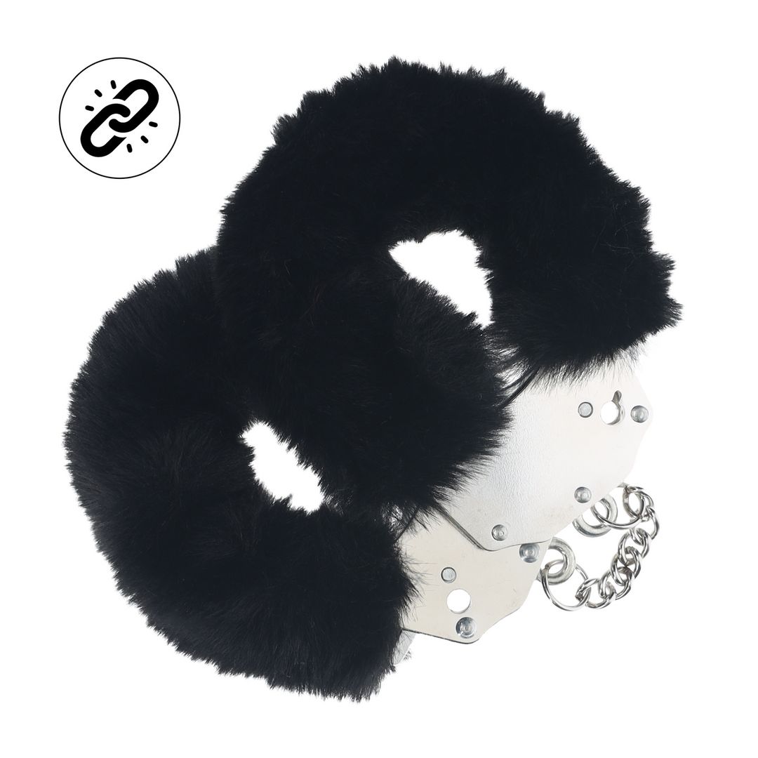 Ouch! Esposas de peluche reforzadas - Negro