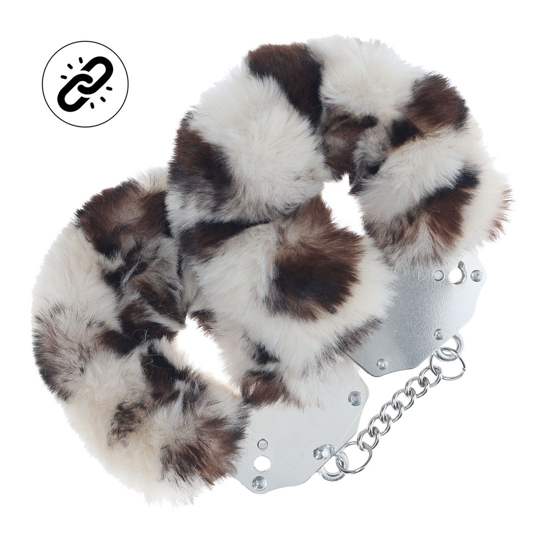 Ouch! Esposas de peluche reforzadas - Leopardo de las nieves