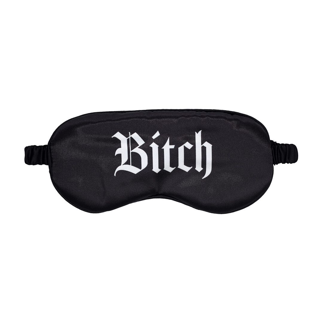 Ouch! Bitch - Antifaz de satén estampado - Negro