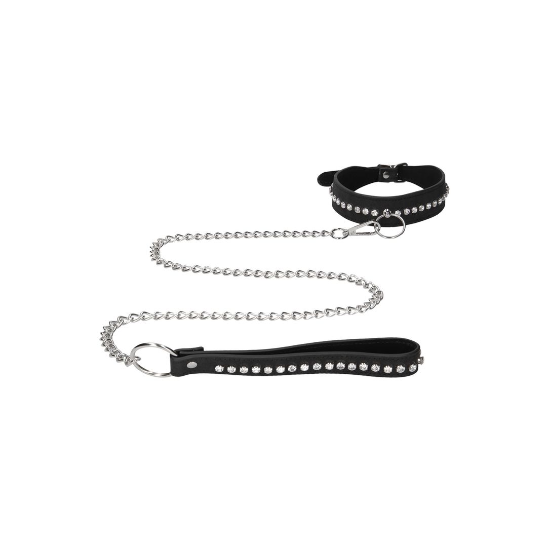 Ouch! Collar con tachuelas de diamante y correa