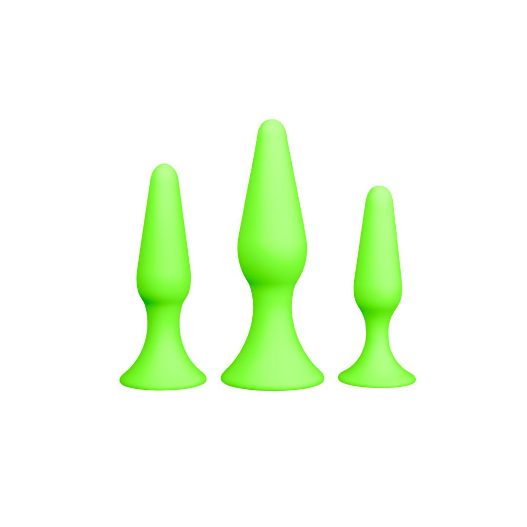 Ouch! Set de plugs anales - Brilla en la oscuridad