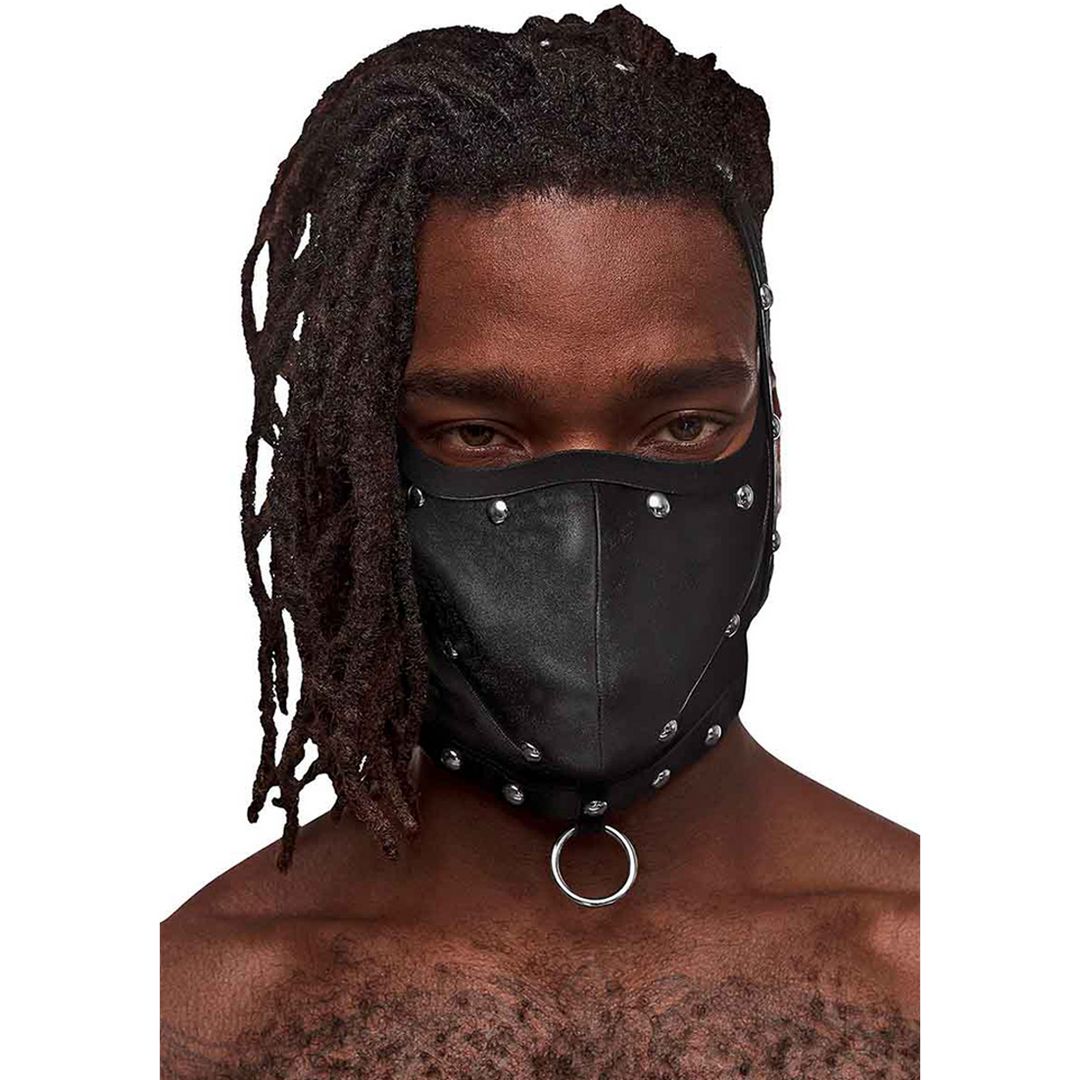 Male Power Triton - Máscara con cuello ajustable y anillo frontal - Una talla - Negro