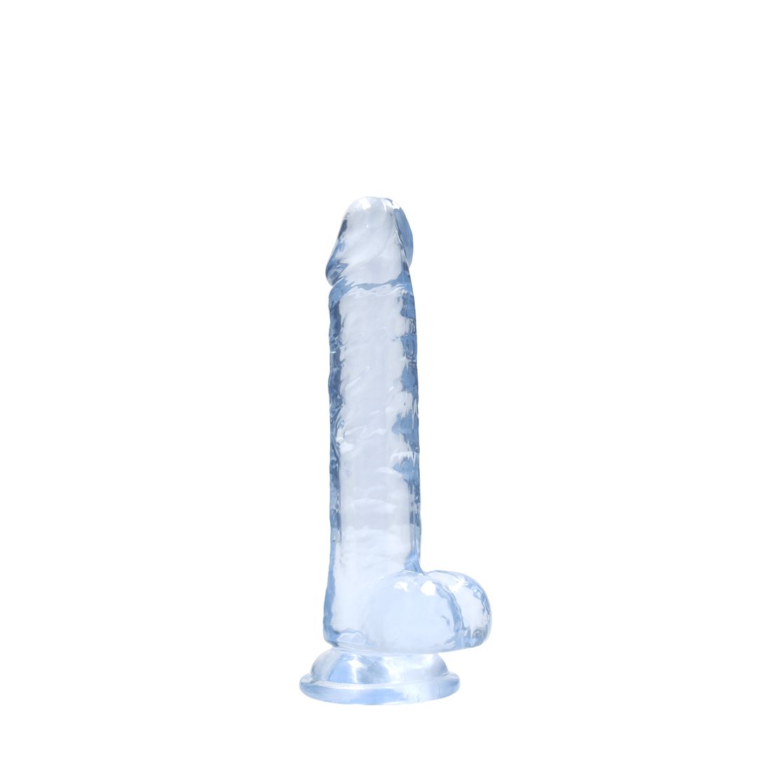 RealRock Dildo realista con testículos - 17 cm - Azul