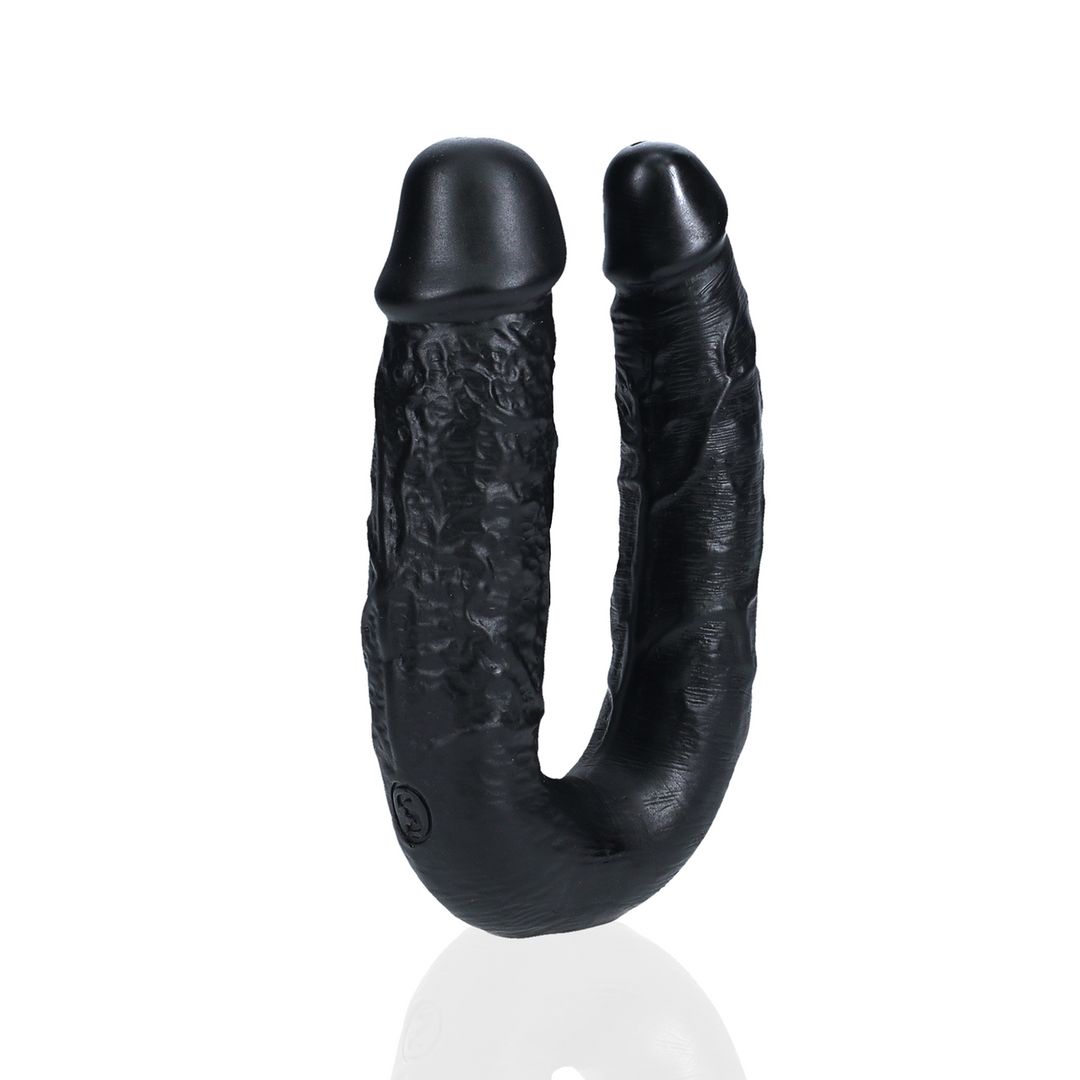 RealRock Dildo doble en forma de U - 12,7 cm - Negro