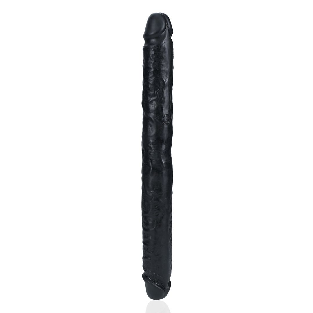 RealRock Slim Dildo doble - 35,6 cm - Negro