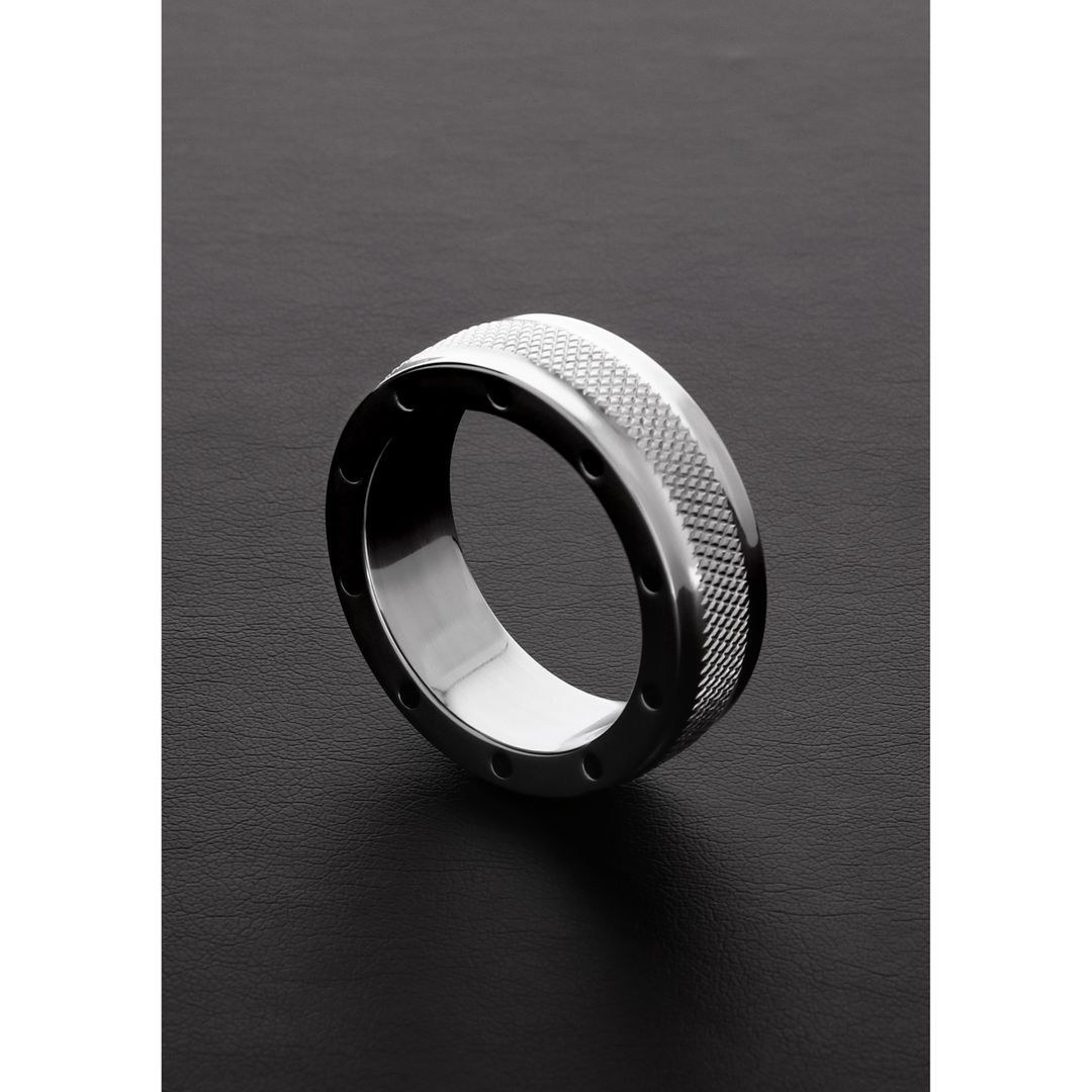 Steel by Shots COOL and KNURL Cockring de acero - 15 x 50 mm