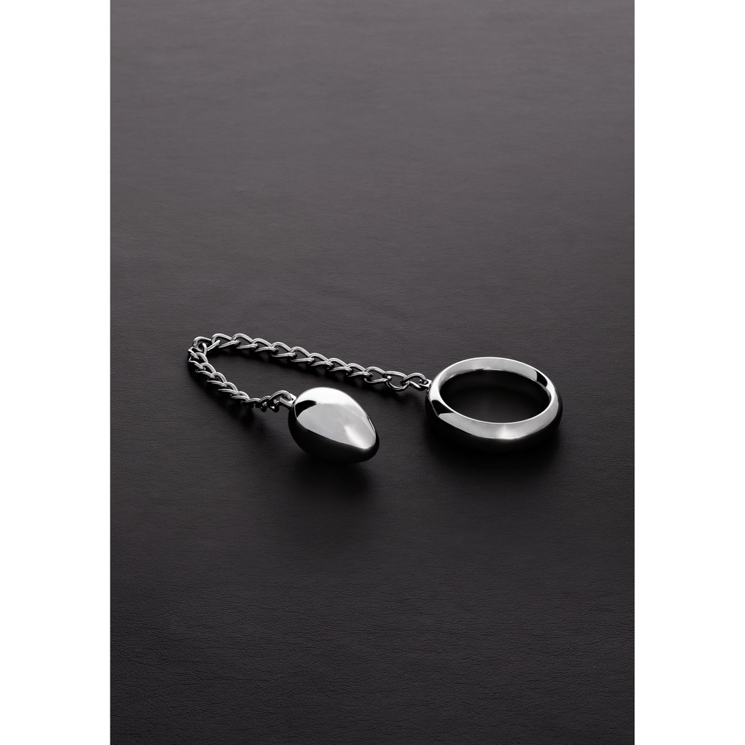 Steel by Shots Donut Cockring de acero con bola anal - 40/40 mm