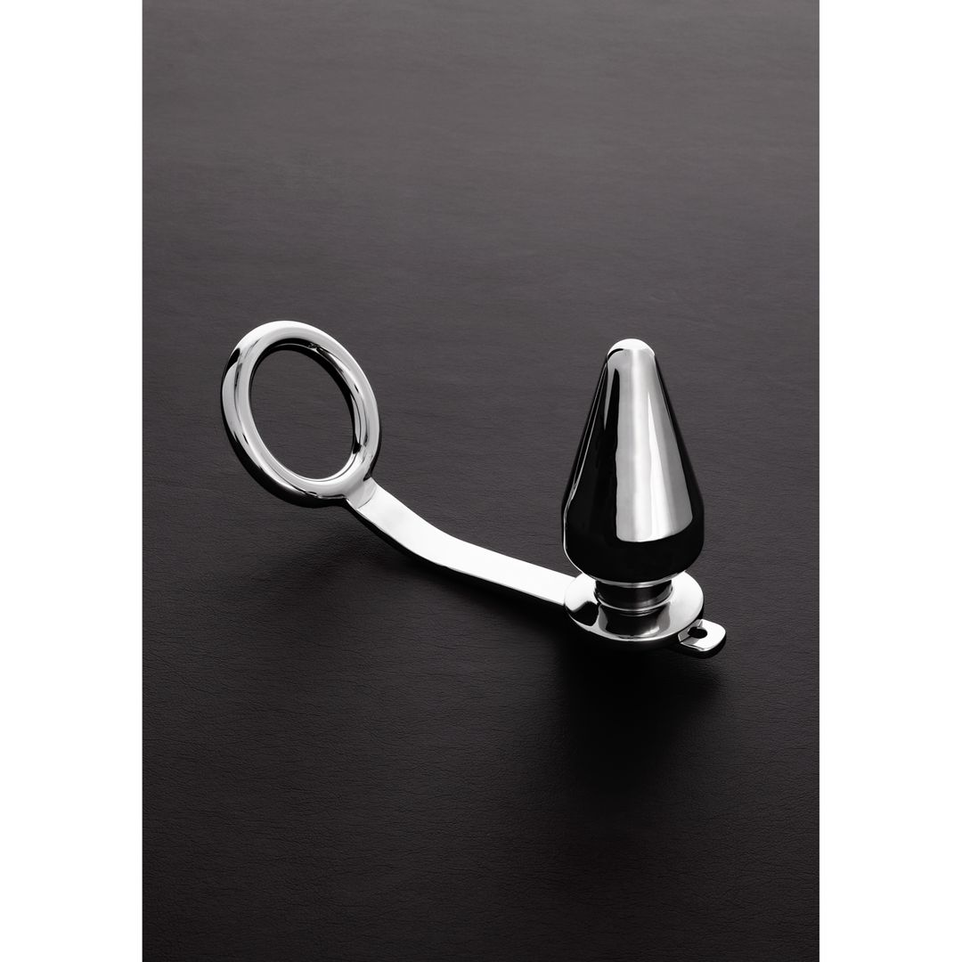 Steel by Shots C-Ring Cockring de acero con plug anal - 45 x 100 mm
