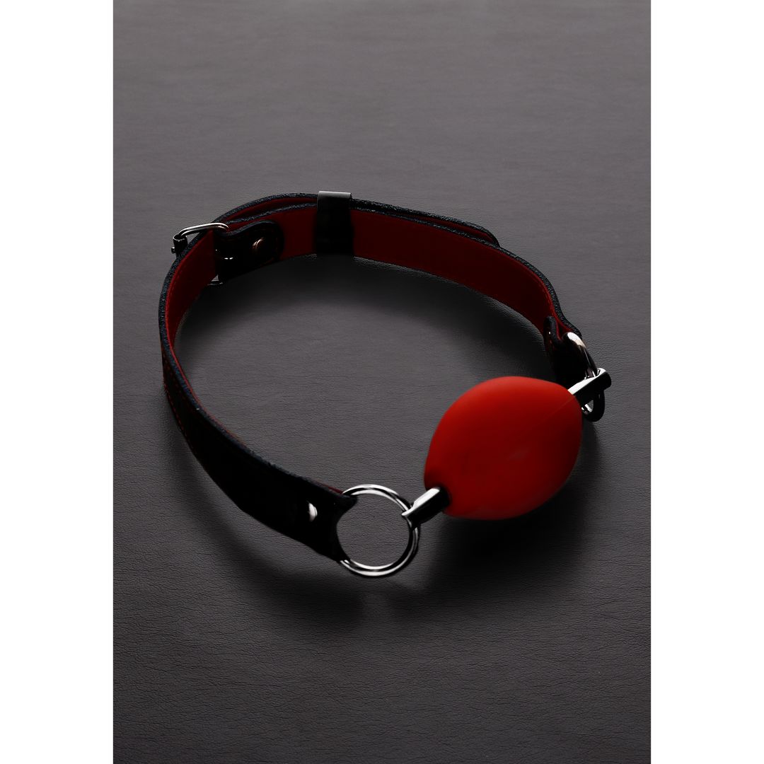 Mordaza de bola ovalada de silicona Steel - Rojo