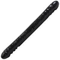 Doc Johnson Veined Double Header - Dildo de doble punta - 45 cm - Negro