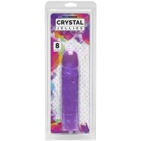 Doc Johnson Crystal Jellies Classic Dong - Dildo veteado flexible - 20 cm, imagen 2