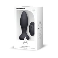 Doc Johnson Vibe - Plug anal de silicona con control remoto - Negro Avanzado, imagen 2