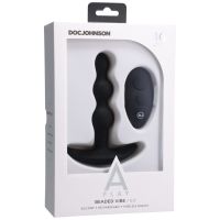 Doc Johnson Shaker - Plug anal de silicona con cuentas y control remoto - Negro, imagen 2