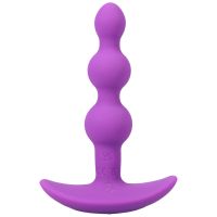 Doc Johnson Shaker - Plug anal de silicona con cuentas y control remoto - Púrpura, imagen 5