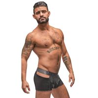 Male Power Check'd Mate Shorts con Recortes - S - Negro, imagen 2