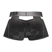 Male Power Check'd Mate Shorts con Recortes - S - Negro, imagen 5