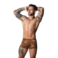 Male Power Bóxer con bolsa y cockring negro - Leopardo marrón, imagen 3