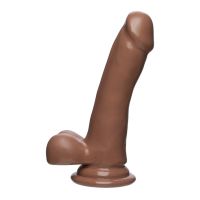 Doc Johnson Slim D - Dildo realista FIRMSKYN con testículos - 15 cm