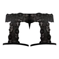 Male Power Scandal-Lace Tanga con ligas - S/M - Negro, imagen 4