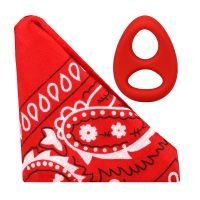 Doc Johnson The Code - Cockring de silicona con bandana - Rojo