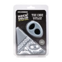 Doc Johnson The Code - Cockring de silicona con bandana - Gris, imagen 4