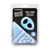 Doc Johnson The Code - Cockring de silicona con bandana - Azul claro, imagen 4