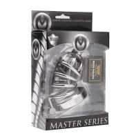 XR Brands Asylum - Jaula de Castidad de Acero con 4 Anillos - S/M, imagen 2