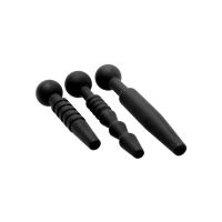 XR Brands Dark Rods - Set de 3 plugs uretrales de silicona