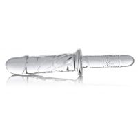 XR Brands Brutus - Dildo de cristal con empuje
