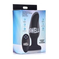 XR Brands Plug anal hinchable curvado de silicona con vibración, imagen 2