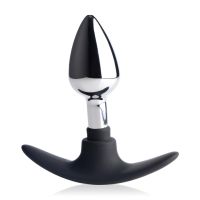 XR Brands Dark Invader - Plug anal de metal y silicona - Pequeño