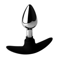 XR Brands Dark Invader - Plug anal de metal y silicona - Pequeño, imagen 5
