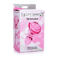 XR Brands Pink Rose - Plug anal de cristal - Pequeño, imagen 2