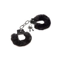 XR Brands Esposas peludas de acero - Negro