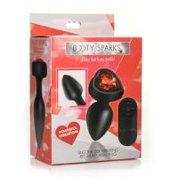 XR Brands Silicona Vibrador Corazón Rojo - Plug Anal con Mando a Distancia - Pequeño, imagen 2