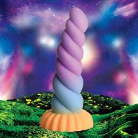 XR Brands Silicone Cuerno de Unicornio - Dildo de fantasía, imagen 4