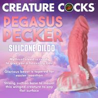 XR Brands Pegasus - Dildo de silicona alado Pecker - Rosa, imagen 7