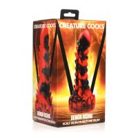 XR Brands Demon Rising - Dildo de Dragón Escamoso de Silicona - Rojo/Negro, imagen 2